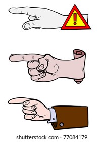 Three different vector forefingers.