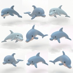 Three Dimension Model Drawing Of Dolphins