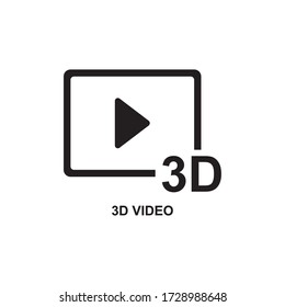 DREI DIMENSIONSVIDEO-ICON , VIRTUELLES VIDEO-SYMBOL