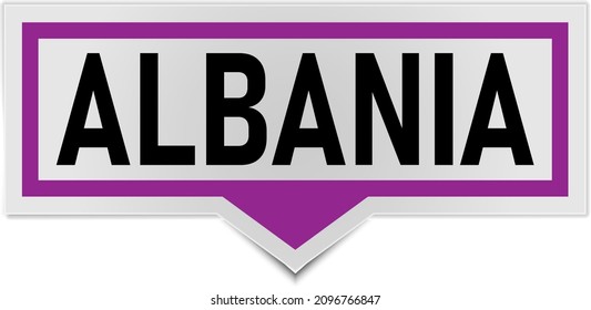 three dimensional 3d Albania speech bubble label bottom Vector illustration
