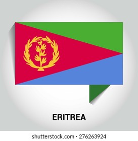 three dimensional 3d Eritrea flag in a speech bubble . education foreign language concept . country's name label in bottom . Vector illustration