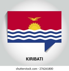 three dimensional 3d Kiribati flag in a speech bubble . education foreign language concept . country's name label in bottom . Vector illustration