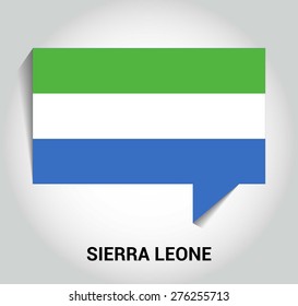 three dimensional 3d Sierra Leone flag in a speech bubble . education foreign language concept . country's name label in bottom . Vector illustration