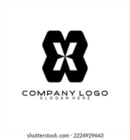 Three dimensional abstract letter X vector logo design.