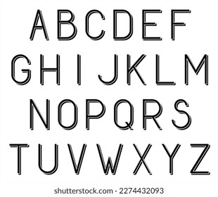 Three dimensional capital letters font