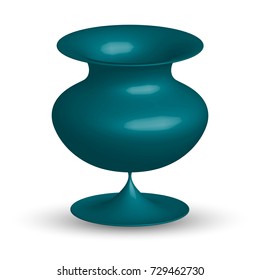 three dimensional ceramic vase on a black background