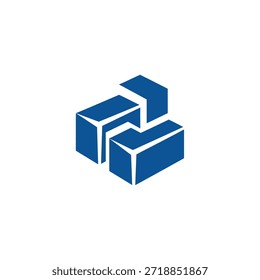 Icono de unidad de construcción tridimensional. Diseño conceptual de bloques de construcción. Ladrillos Abstractas para la marca de ingeniería.