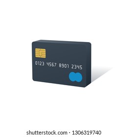 Three dimensional credit card template on white background. Finance concept design.