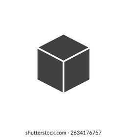 Ícone de cubo tridimensional simbolizando modelagem 3D Design CAD Realidade Virtual Visuais