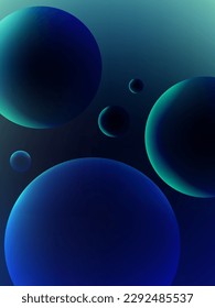 Three dimensional earth dark blue circle background vertical