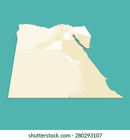 Three Dimensional Egypt Map Vector