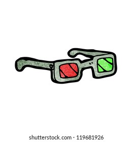 three dimensional glasses cartoon