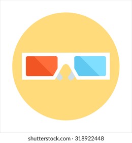 Three dimensional glasses theme, flat style, colorful, vector icon set for info graphics, websites, mobile and print media.