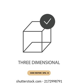 three dimensional icons  symbol vector elements for infographic web