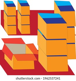 three dimensional illustration of arranged squares. Can be used for editing, wallpaper, sticker and other needs.