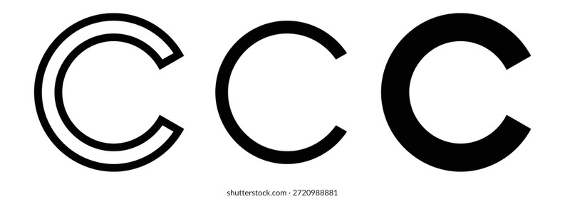 Desenhos de letra C tridimensional em preto, modelo de logotipo de letra c em preto e branco. Moderna moda inicial luxo c letra logotipo design com forma de círculo. Design de logotipo criativo exclusivo moderno