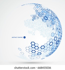 Three dimensional map of the world, the concept of internationalization.