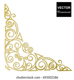 Three dimensional metallic antique frames, ornaments, vector data