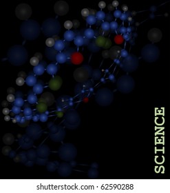 Three dimensional molecule, vector illustration
