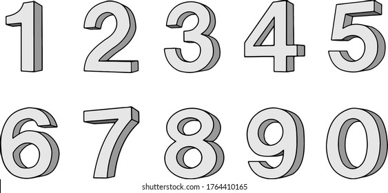 three dimensional numbers of stone