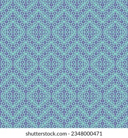 Three dimensional pattern of pastel colored cubes- floating spheres and checkerboards Psychedelic Folk Design. Turquoise Watercolor Batic. 
