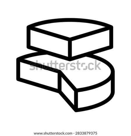 Three Dimensional Pie Chart Icon Vector Symbol Design Illustration