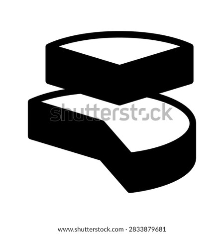 Three Dimensional Pie Chart Icon Vector Symbol Design Illustration
