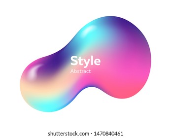 Three dimensional pink, violet, blue, beige abstract element. Dynamical colored forms and lines. Gradient abstract banners with flowing liquid shapes. Template for logo, flyer, presentation