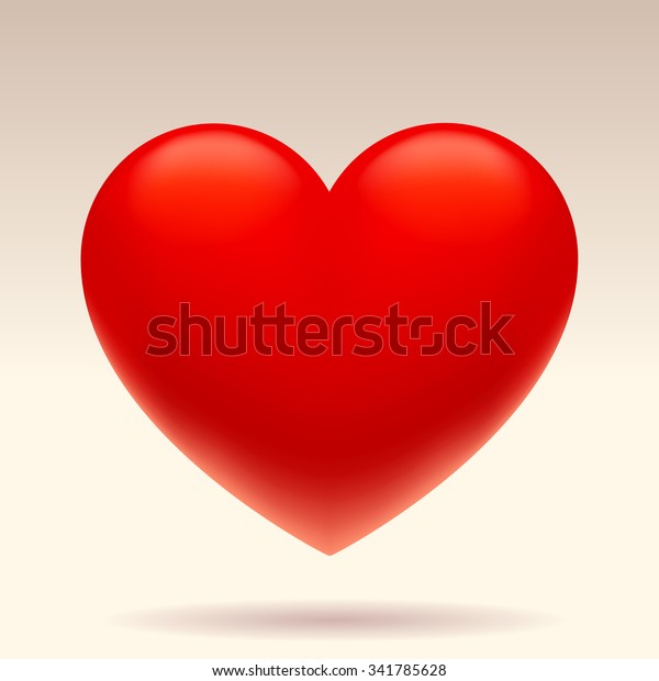 Three Dimensional Red Heart Shape Isolated Stock Vector (Royalty Free ...