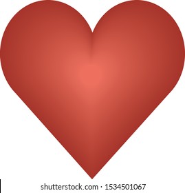 Three dimensional red heart for valentines day or romance themes.