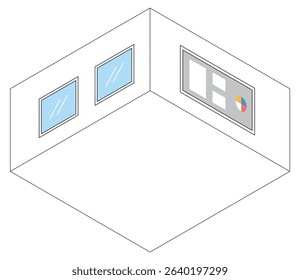 Three dimensional room illustration vector