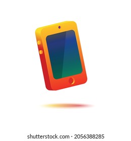 three dimensional Smartphone floating in the air vector illustration.