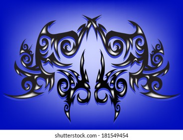 Three dimensional tattoo for the back, shoulders