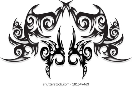 Three dimensional tattoo for the back, shoulders