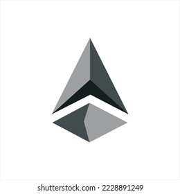Three dimensional triangle logo design vector