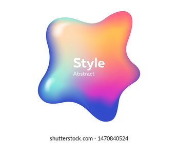 Three dimensional violet, blue, orange, pink abstract element. Dynamical colored forms and lines. Gradient abstract banners with flowing liquid shapes. Template for logo, flyer, presentation