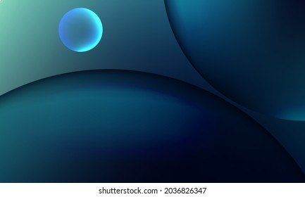 Fondo del círculo azul oscuro del mundo tridimensional El fondo es como la luz y la oscuridad.