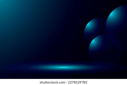 Three dimensional world dark blue circle background