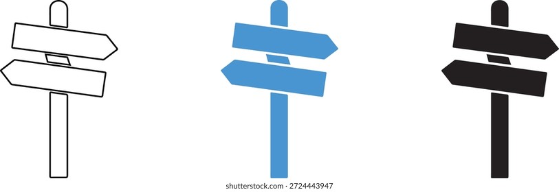 Three Directional Signs with Arrows on Transparent Background - Powered by Shutterstock - Get 15% off with code: PIKWIZARD15