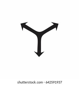 three directions arrows design symbol