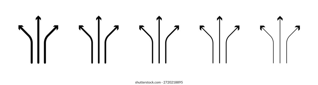 Drei Richtungen Symbol Design, Logo, App, UI. Vektorgrafik, EPS