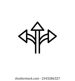 Three directions icon symbol collection on white background.