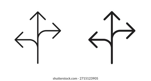 Drei Richtungen Symbol in Vektor. Logotyp