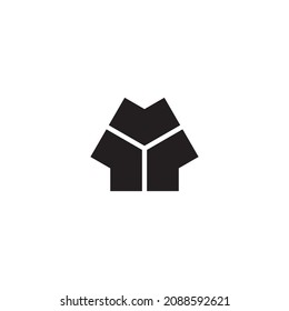 three directions letter Y simple symbol logo vector