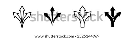 three directions vector vector filled and outlined iconss collection