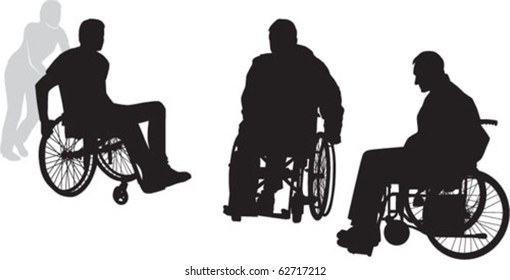 three disabled person