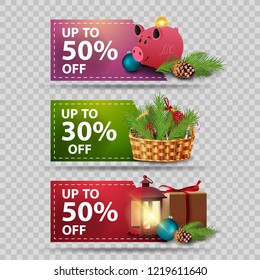 Three discount Christmas banners