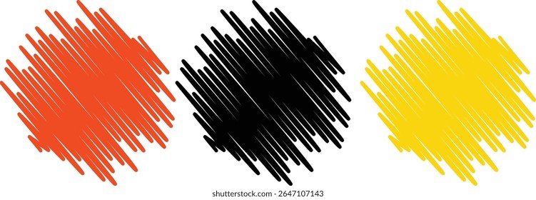 Three distinct areas of diagonal, parallel strokes are visible. 