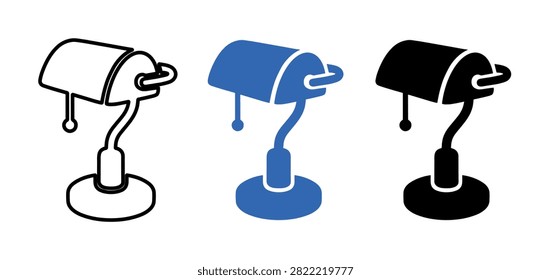 Three distinct mailbox icons are displayed in a row, featuring outline, solid blue, and solid black variations on a white background