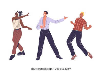 Three Diverse Dancers Performing Various Dance Styles With Joyful Expressions. The Image Captures A Sense Of Fun